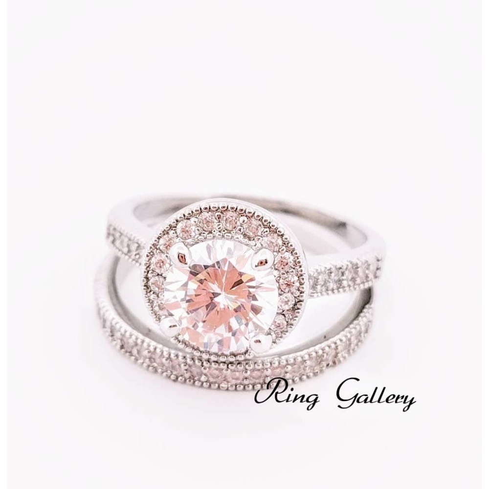 DIAMOND WEDDING RING SET ENGAGEMENT 925/14K size6,7,8,9,10